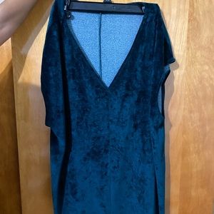 Floor length Green Velvet Dress